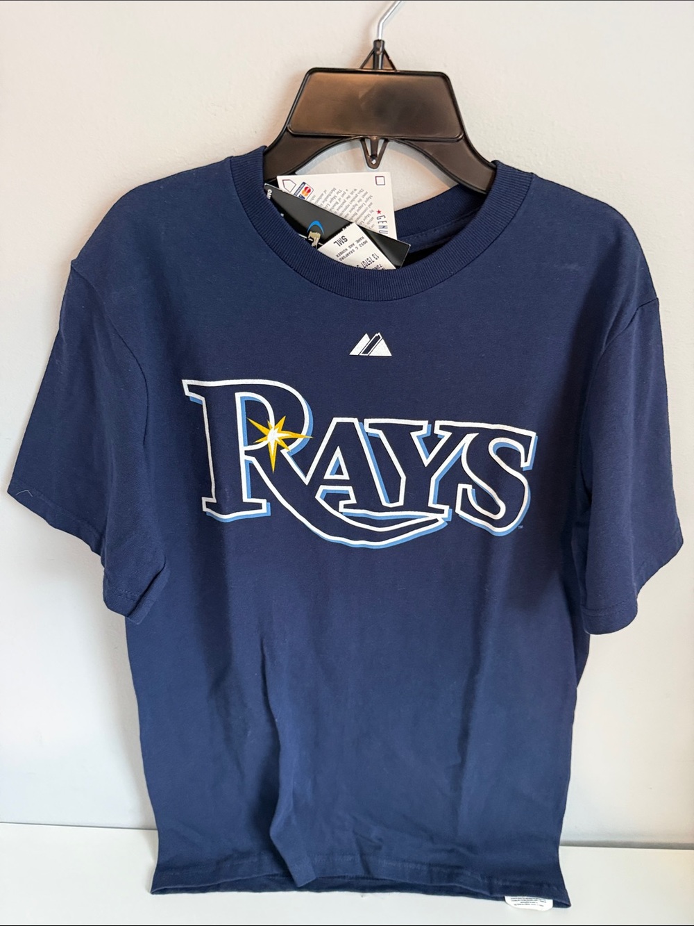 TAMPA BAY RAYS MLB Navy Blue Logo T-Shirt